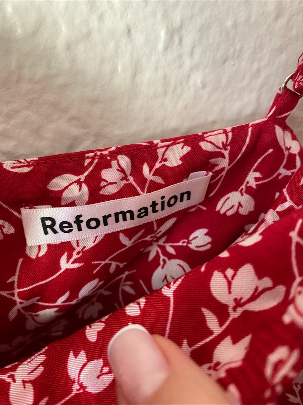 Reformation Abbott Printed Mini Dress Size 0 Red White Floral Feminine Cottage - Picture 8 of 11